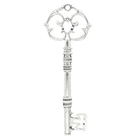 Charm Colgantes Llave Plata Antigua Hueco 8.1x3cm,5 Unidades