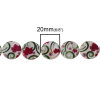 Picture of Natural Shell Loose Beads Flat Round Multicolor Flower Pattern About 20mm Dia, Hole:Approx 1mm, 39cm long, 1 Strand (Approx 19 PCs/Strand)