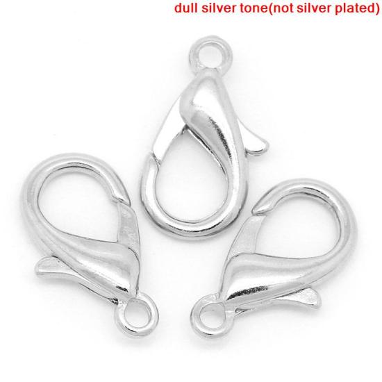 Picture of Zinc Based Alloy Lobster Clasps Silver Tone 21mm x 12mm, 50 PCs