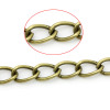 Picture of Iron Based Alloy Open Link Curb Chain Findings Antique Bronze 8x5mm(3/8"x2/8"), 3 M