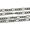 Picture of Iron Based Alloy Open 3:1 Figaro Link Curb Chain Findings Gunmetal 7.5x3.4mm(2/8"x1/8") 4x3mm(1/8"x1/8"), 5 M