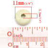 Image de Perles en Bois Forme Rond Naturel Diamètre: 11mm-10mm Dia, Tailles de Trous: 3.2mm, 500 Pièces