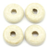 Image de Perles en Bois Forme Rond Naturel Diamètre: 11mm-10mm Dia, Tailles de Trous: 3.2mm, 500 Pièces