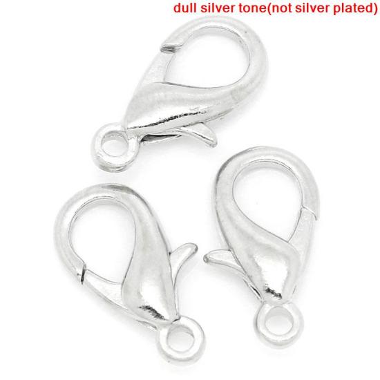 Picture of Zinc Based Alloy Lobster Clasps Silver Tone 16mm x 9mm, 50 PCs