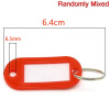 Picture of 50 PCs Rubber Tags Keychain & Keyring At Random Mixed Color Rectangle 6.4cm x 2.2cm