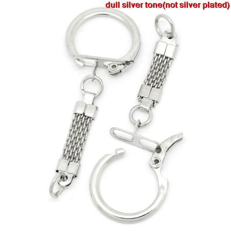 Imagen de Llaveros Aleación de Ronda yTono de Plata 62mm x 23mm, 30 Unidades