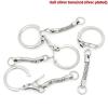 Picture of Iron Based Alloy Keychain & Keyring Round Silver Tone 60mm x 22mm, 30 PCs