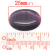 Picture of Glass Imitation Cat's Eye Cabochon Oval Purple 25x18mm,10PCs 