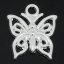 Picture of Charm Pendants Butterfly Silver Plated Hollow 15x13mm,100PCs