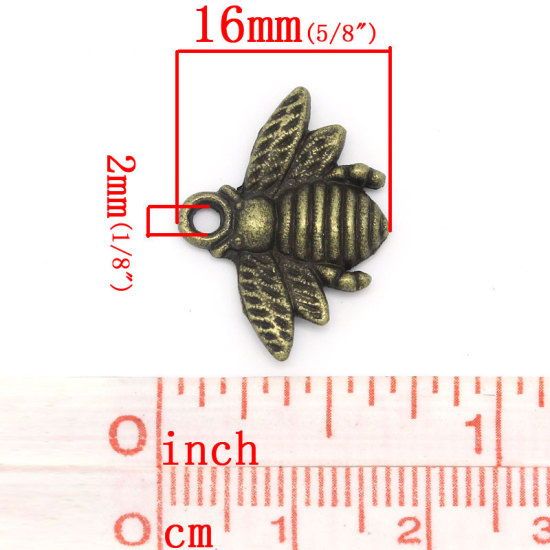Picture of Charm Pendants Bee Antique Bronze 21x16mm,50PCs