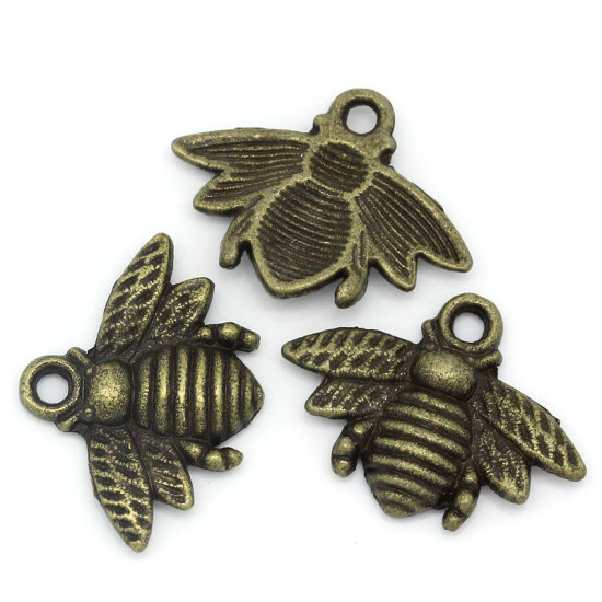 Picture of Charm Pendants Bee Antique Bronze 21x16mm,50PCs