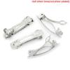 Picture of Iron Based Alloy Barrette Hair Clips Arched Silver Tone 30mm x 9mm, 50 PCs