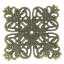 Picture of Filigree Stamping Embellishments Findings Square Antique Bronze Flower Pattern Hollow 5.6x5.6cm,30PCs