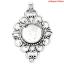 Picture of Zinc Based Alloy Cabochon Setting Pendants Rhombus Antique Silver Color Hollow (Fits 17mm Dia.) 5.7cm x 3.7cm, 10 PCs