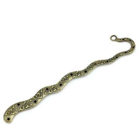 Bookmarks Antique Bronze(Can Hold ss9 Rhinestone) Pattern Carved 123mm long(4 7/8"),5PCs