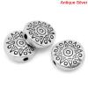 Picture of Spacer Beads Round Antique Silver Color Sun Pattern Carved 10mm Dia,Hole:Approx 1.4mm,50PCs