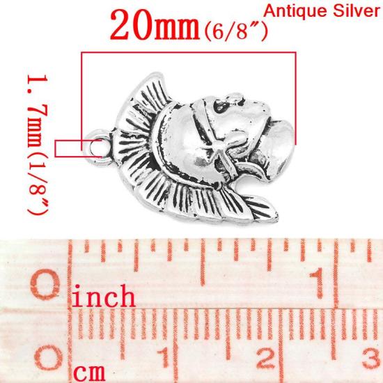 Bild von Zinklegierung Anhänger Person Antik Silber 16.0mm x 20.0mm, 20 Stück 
