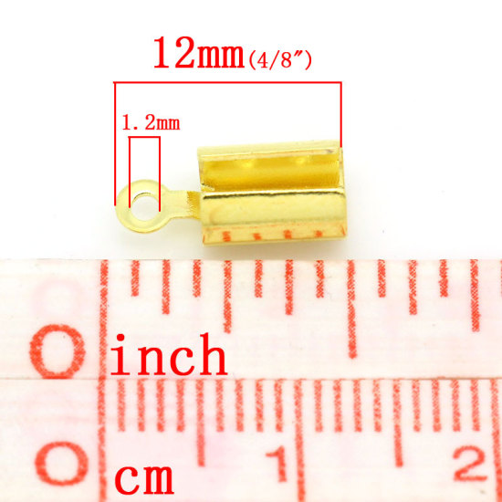 Изображение Зажим-концевик для Ожерелья Позолоченный 12.0мм x 5.0мм, 100 ШТ