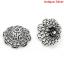 Immagine di Lega di Zinco Filamenti Coppette Copriperla Fiore Argento Antico (Addetti 24mm Perline) 18mm x 18mm, 50 Pz