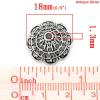 Picture of Zinc Based Alloy Filigree Beads Caps Flower Antique Silver Color (Fits 24mm Beads) 18mm x 18mm, 50 PCs