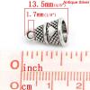 Imagen de Colgantes Aleación del Metal Del Zinc de Reloj,Corazón Plata Antigua Rhinestone 13.5mm x 9.5mm, 50 Unidades