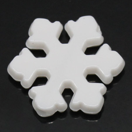 Acrylic Spacer Beads Christmas Snowflake White About 12mm x 13mm, Hole: Approx 1.2mm, 500 PCs