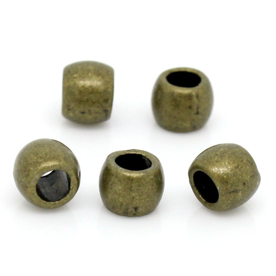 Picture of Zinc Based Alloy Spacer Beads Barrel About 6mm x 4mm, Hole: Approx 2.9mm, 200 PCs