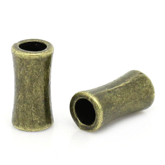 Image de Perles en Alliage de Zinc Forme Colonne Plaqué bronze 11.0mm x 5.0mm, Tailles de Trous: 3.2mm, 100 Pièces