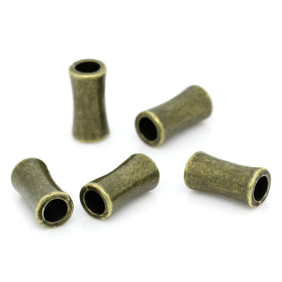 Bild von Zinklegierung Perlen Zylinder Bronzefarbe 11.0mm x 5.0mm, Loch: 3.2mm, 100 Stück
