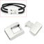 Picture of Zinc Based Alloy Hook Clasps Rectangle Antique Silver Color 28mm x15mm, 10 Sets