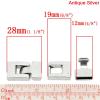 Picture of Zinc Based Alloy Hook Clasps Rectangle Antique Silver Color 28mm x15mm, 10 Sets