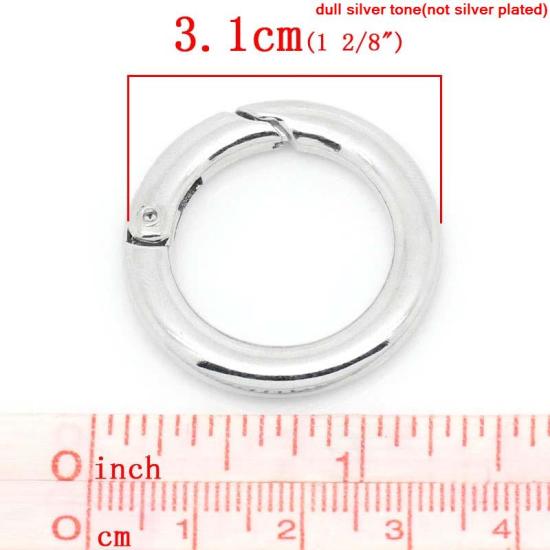 Picture of Zinc Based Alloy Safety Rings Round Silver Tone 3.1cm Dia, 5 PCs