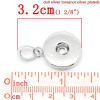 Picture of Iron Based Alloy Snap Button Pendants Fit 18mm/20mm Snap Buttons Round Silver Tone 30mm(1 1/8") x 19mm( 6/8"), Hole Size: 6mm( 2/8"), 2 PCs