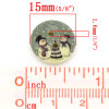 Image de Bouton de Couture en Bois 2 Trous Couleur Naturelle Rond Bonhomme de Neige de Noël 15mm Dia, 100 PCs