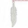 Picture of Zinc Based Alloy Pendants Silver Tone Feather 45mm x 11mm, 4 PCs