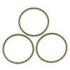 Picture of 30 PCs Zinc Based Alloy Connectors Charms Pendants Antique Bronze Circle Ring Wave 3.9cm x 3.7cm