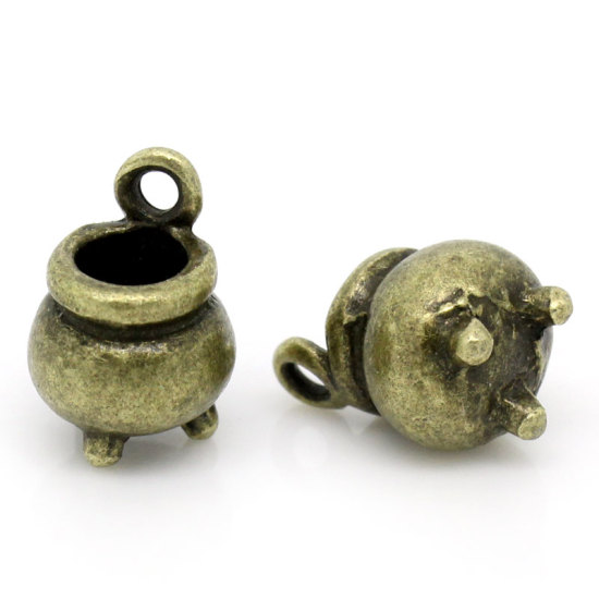 Picture of Zinc Metal Alloy Charm Pendants Censer Antique Bronze 12mm( 4/8") x 8mm( 3/8"), 20 PCs