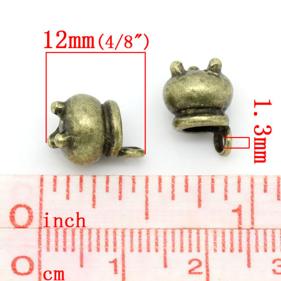 Picture of Zinc Metal Alloy Charm Pendants Censer Antique Bronze 12mm( 4/8") x 8mm( 3/8"), 20 PCs