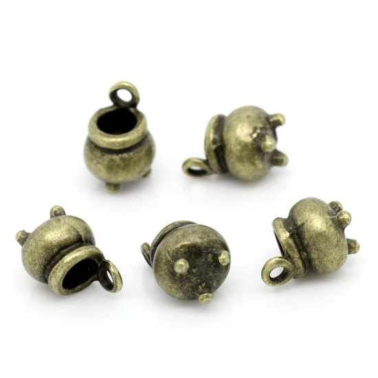 Picture of Zinc Metal Alloy Charm Pendants Censer Antique Bronze 12mm( 4/8") x 8mm( 3/8"), 20 PCs