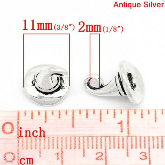 Picture of Zinc Based Alloy Halloween Charms Wizard Hat Antique Silver Color 11mm( 3/8