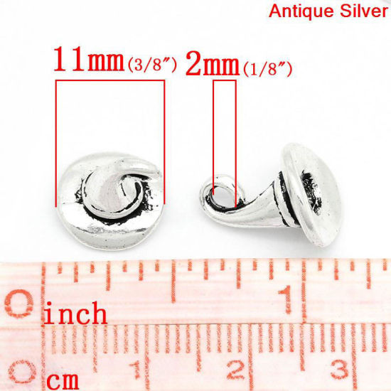Bild von 400 Stück Zinklegierung Charms Antiksilber Halloween Hexenhut 11mm x 11mm