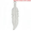 Picture of Zinc Based Alloy Pendants Silver Tone Feather 45mm x 11mm, 4 PCs