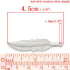 Picture of Zinc Based Alloy Pendants Silver Tone Feather 45mm x 11mm, 4 PCs