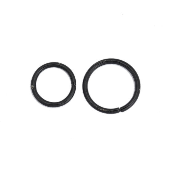 Picture of 1000 PCs 8mm Dia., 1mm(18 gauge) Iron Based Alloy Open Jump Rings Findings For Jewelry Making Black Round