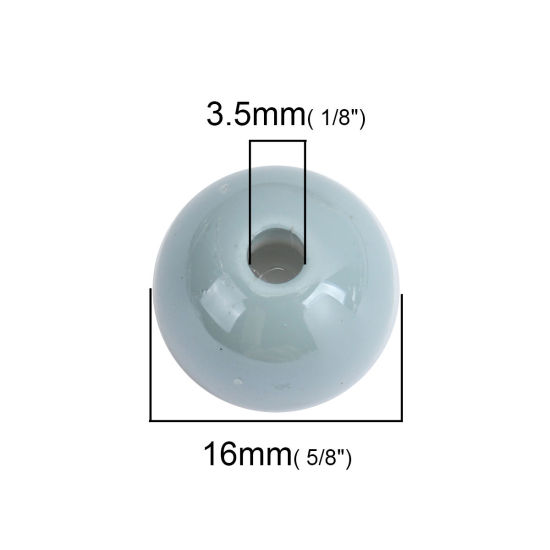 Picture of Acrylic Spacer Beads (Half Drilled) Round Steel Gray Pentagram Star Pattern Multicolor Rhinestone About 16mm Dia., Hole: Approx 3.5mm, 10 PCs