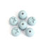 Picture of Acrylic Rubberized Spacer Beads (Half Drilled) Round Steel Gray Pentagram Star Pattern Cabochon Settings (Fit 8mm x 8mm ) About 16mm Dia., Hole: Approx 3.5mm, 10 PCs