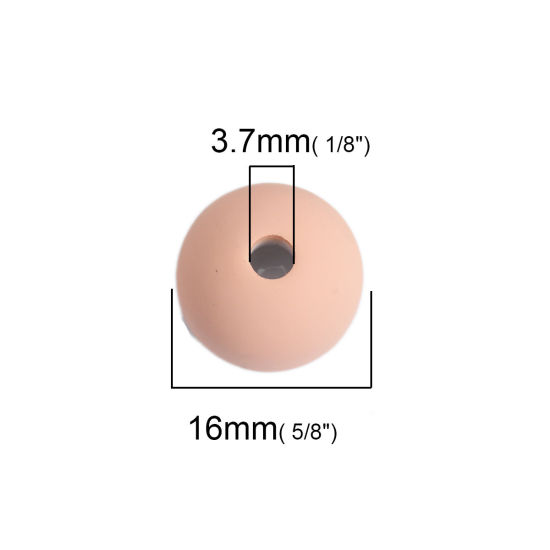 Immagine di Acrilato Imitazione di Gomma Separatori Perline (Mezzo Foro) Tondo Beige come Pesca Stella a Cinque Punte Disegno Basi per Cabochon (Adatto: 8mm x 8mm ) Circa 16mm Dia, Foro: Circa 3.5mm, 10 Pz