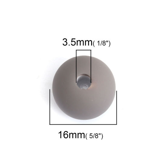 Image de Perles en Acrylique Imitation de Gomme Rond (Demi-Trou) Gris Pentacle Cabochon Rapportable （Approprié 8mm x 8mm ） Env. 16mm Dia, Trou: env. 3.5mm, 10 Pcs