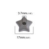 Picture of Acrylic Spacer Beads (Half Drilled) Pentagram Star Gray Multicolor Rhinestone About 17mm x 17mm, Hole: Approx 3.5mm, 10 PCs