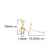 Picture of Zinc Based Alloy Ear Post Stud Earrings Findings Fishtail Gold Plated W/ Loop 12mm x 7mm, Post/ Wire Size: (21 gauge), 10 PCs